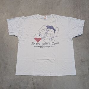 Y2K Fruit Of The Loom Men's XL I Heart Skinny White Chick Shirt